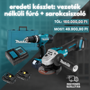EREDTI MAKITA KÉSZLET: Vezeték nélküli fúró + nagy teljesítményű sarokcsiszoló + 26 kiegészítő + 2 akkumulátor